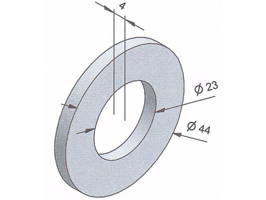 Távtartó betonmaró csillaghoz (D=44mm, d=23mm, s=4mm)