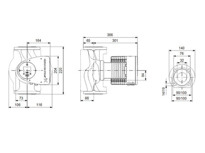 GRUNDFOS MAGNA3 32-120 F220 1X230 CSP HW
