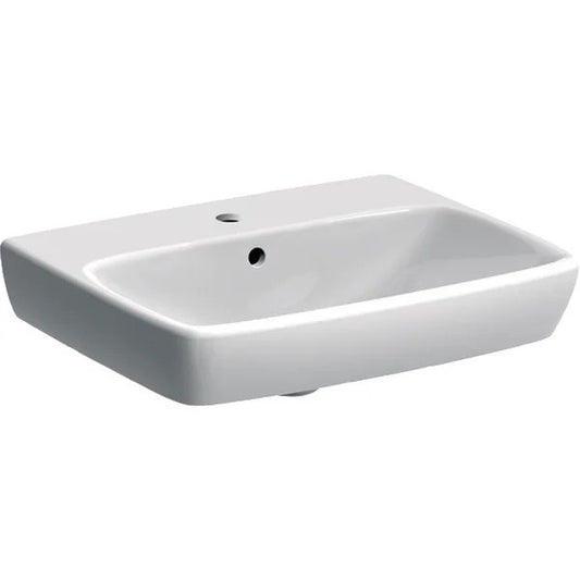 GEBERIT SELNOVA SQUARE MOSDÓ, 55 CM X 17 CM X 44 CM, CSAPLYUK KÖZÉPEN, TÚLFOLYÓ LÁTHATÓ