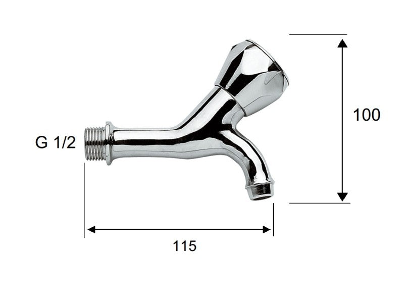 REMER 1/2" KIFOLYÓSZELEP TÖMLŐVÉG NÉLKÜL