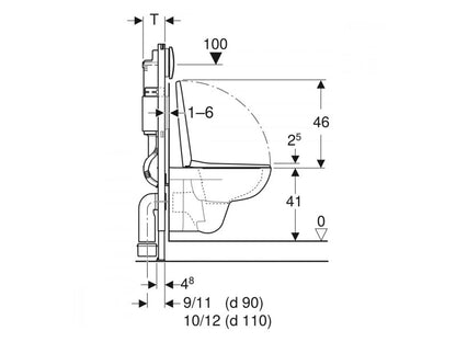GEBERIT DUOFIX BASIC SZERELŐELEM KÉSZLET, DELTA01 NYOMÓLAP, SELNOVA FALI WC-VEL, ÜLŐKÉVEL
