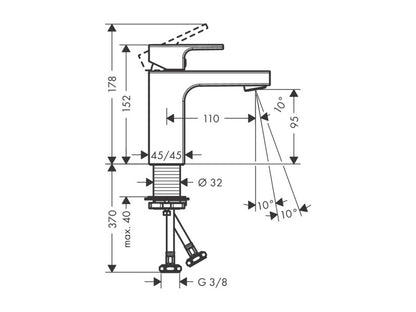 HANSGROHE VERNIS SHAPE MOSDÓCSAPTELEP 100, LEERESZTŐ NÉLKÜL, KRÓM