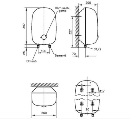 HAJDU AQUASTIC 5F VÍZMELEGÍTŐ FELSŐS AQ 5F 2121123312