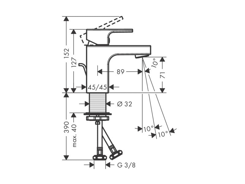 HANSGROHE VERNIS SHAPE MOSDÓCSAPTELEP 70, AUTOMATA LEERESZTŐVEL, KRÓM