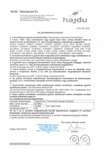 HAJDU VILLANYBOJLER ÁLLÓ Z150 S ERP