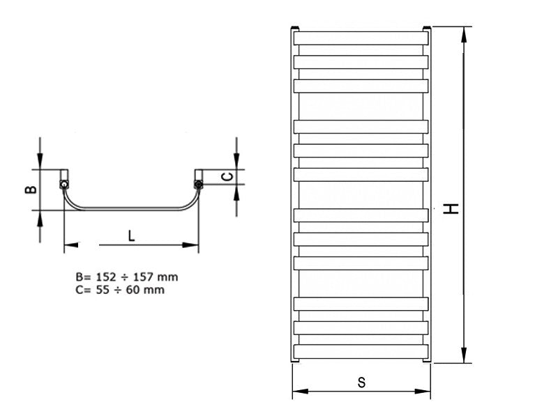 RADECO BILLY 3 CSŐRADIÁTOR  1265X530 595W RAL 9016  #