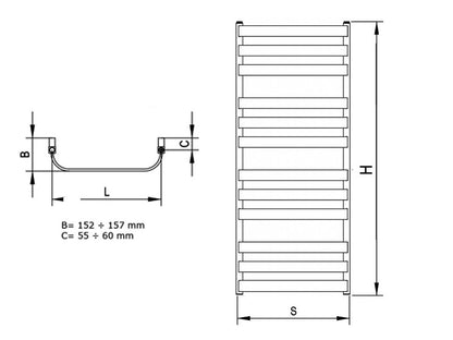 RADECO BILLY 3 CSŐRADIÁTOR  1265X530 595W RAL 9016  #