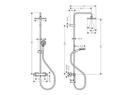 HANSGROHE VERNIS SHAPE SHOWERPIPE 230, 1 JET, TERMOSZTÁTTAL, KRÓM