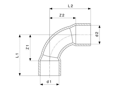 22/90° BB RÉZ KÖNYÖK 5090  #10/300