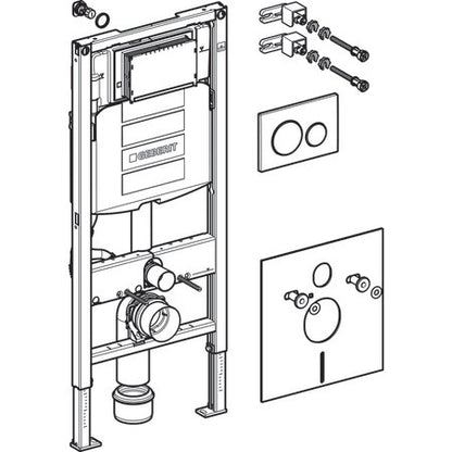 GEBERIT DUOFIX FALI WC SZERELŐELEM112CM - SIGMA 12CM-ES FALSÍK ALATTI TARTÁLLYAL,SIGMA20 NYOMÓLAP