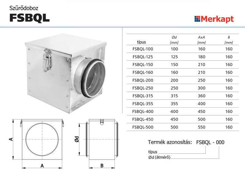 ALNOR HORGANYZOTT ACÉL SZŰRŐDOBOZ, D315