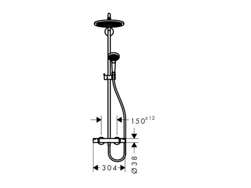 HANSGROHE CROMA SELECT S 280 SHOWERPIPE ZUHANYRENDSZER