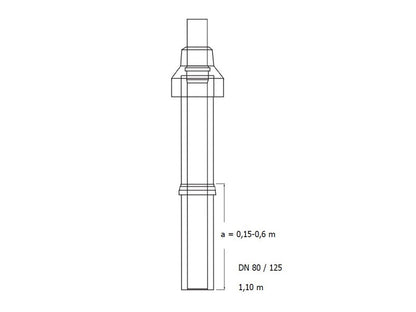 ALMEVA LIK TETŐÁTVEZETŐ IDOM ÁLLÍT.(KOMP.) UV  80 / 125  FEKETE  LIK-PPH/PPH SZETT