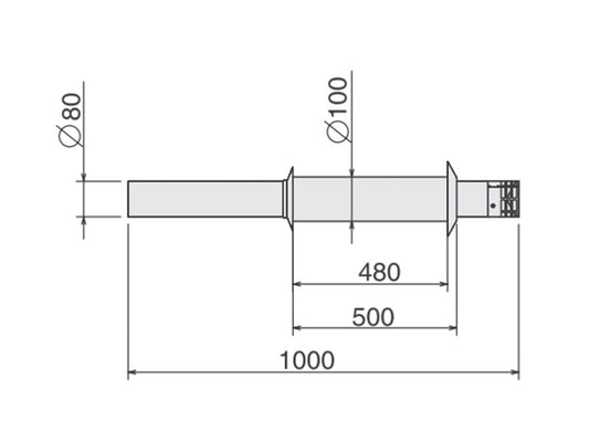 AKCIÓS BERETTA FÜSTGÁZ KIVEZETŐ CSŐ 80 1M-ES ALU !!
