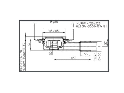 HL 90PR PALDÓÖSSZEFOLYÓ DN40/50 69MM MAGAS, PRIMUS BŰZZÁRRAL   !!