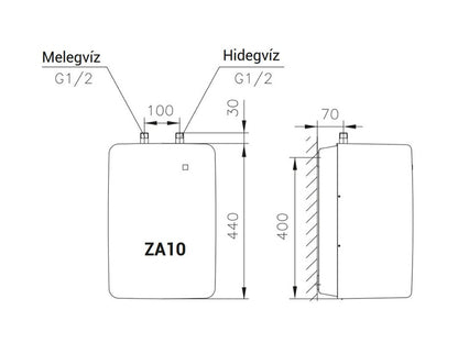 HAJDU ZA-10 VÍZMELEGÍTŐ 10L ALSÓS - ZÁRT RENDSZERŰ 2111211711