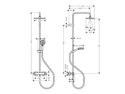 HANSGROHE VERNIS SHAPE SHOWERPIPE 230, 1 JET, TERMOSZTÁTTAL, MATT FEKETE