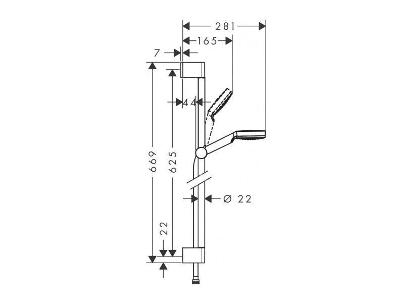 HANSGROHE CROMETTA 1JET 9L UNICA SZETT 650MM FEHÉR/KRÓM