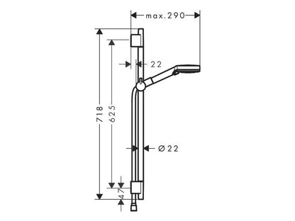 HANSGROHE VERNIS BLEND ZUHANYSZETT VARIO, 65 CM-ES ZUHANYRÚDDAL, MATT FEKETE