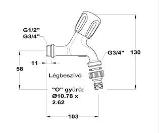MOFÉM 1/2" KIFOLYÓSZELEP GYORSCSATLAKOZÓS - LÉGBESZÍVÓVAL
