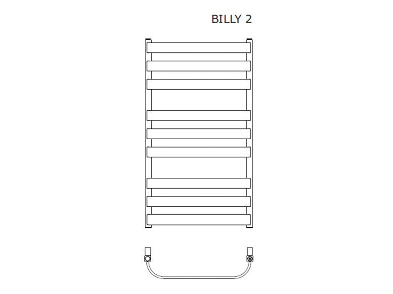 RADECO BILLY 2 CSŐRADIÁTOR  930X530 452W RAL 9005  #
