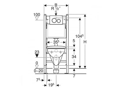 GEBERIT DUOFIX BASIC SZERELŐELEM KÉSZLET, DELTA20 NYOMÓLAP, SELNOVA SQUARE FALI WC-VEL, ÜLŐKÉVEL