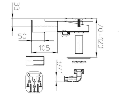 HL 405ECO MOSÓGÉPSZIFON FALBA SÜLLYESZTVE DN40-50  .KRÓM 240#
