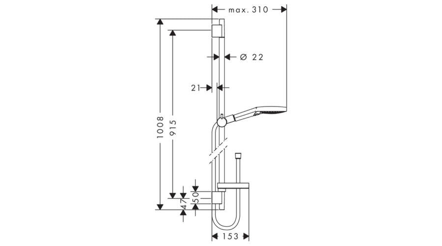 HANSGROHE RAINDANCE SELECT S 120/UNICA´S PURO ZUHANYSZETT 0,90M, KRÓM