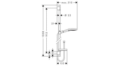 HANSGROHE RAINDANCE SELECT S 120/UNICA´S PURO ZUHANYSZETT 0,90M, KRÓM