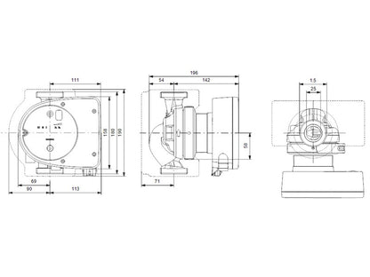 GRUNDFOS MAGNA1 25-60 180 1X230V PN10 KERINGETŐ SZIVATTYÚ
