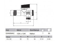 1/2"-1/2" SAROKCSAP MINI ARCO SZŰRŐS VÍZKŐMENTES VITAQ  44#