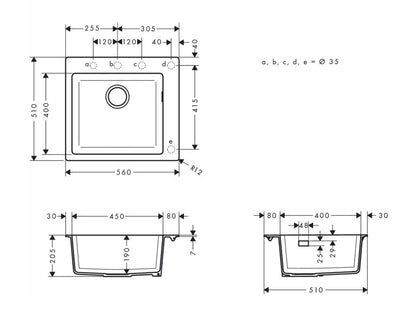 HANSGROHE S510-F450 1 MEDENDÉS MOSOGATÓ KŐSZÜRKE