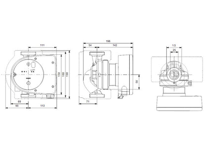 GRUNDFOS MAGNA1 25-100 180 1x230V PN10 KERINGETŐ SZIVATTYÚ