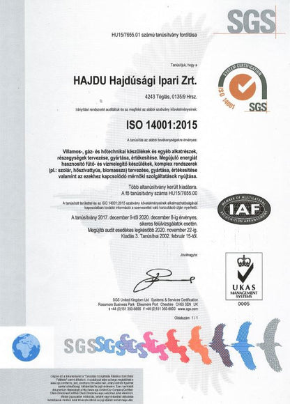 HAJDU AQUASTIC 5F VÍZMELEGÍTŐ FELSŐS AQ 5F 2121123312