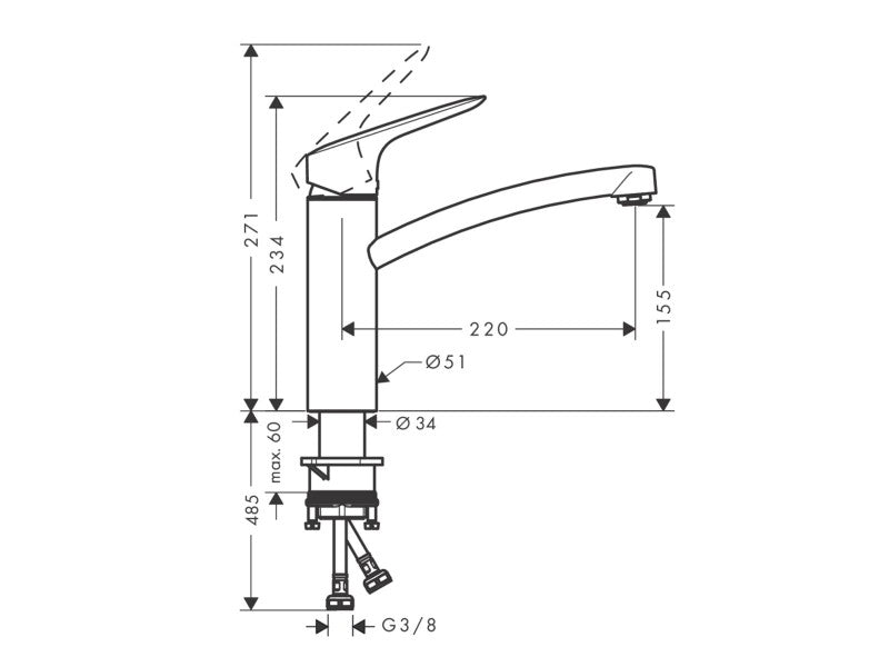 HANSGROHE LOGIS 160 MOSOGATÓ CSAPTELEP