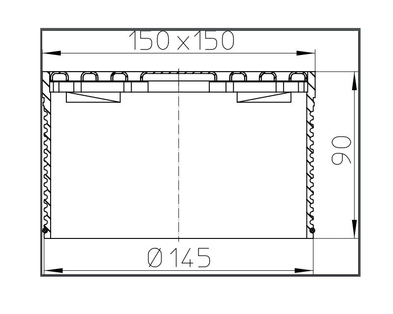 HL 66.9 RÁCSTARTÓ D145MM, NEMESACÉL LEFOLYÓRÁCCSAL