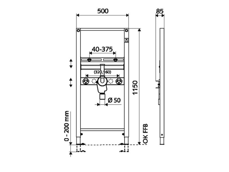 SCHELL MONTUS MOSDÓ SZERELŐMODUL 115CM MAGAS AKADÁLYMENTES