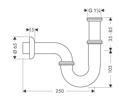 HANSGROHE CSŐSZIFON STANDARD 5/4" KRÓM