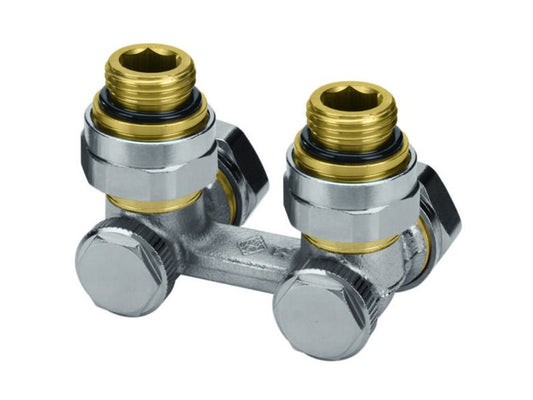 HEIMEIER VEKOTEC 3/4" CSATLAKOZÓ CSAVARZAT SAROK, KÉTCSÖVES  !!