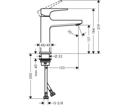 HANSGROHE METROPOL EGYKAROS MOSDÓCSAPTELEP 110 NORMÁL FOGANTYÚ, PUSH-OPEN LEFOLYÓVAL