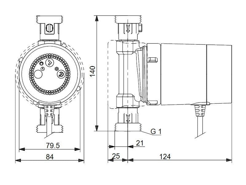 GRUNDFOS COMFORT 15-14 BXDT PM PROGRAMOZHATÓ MELEGVÍZ KERINGETŐ SZIVATTYÚ VISSZACSAPÓ SZELEPPEL