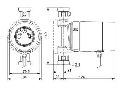 GRUNDFOS COMFORT 15-14 BXDT PM PROGRAMOZHATÓ MELEGVÍZ KERINGETŐ SZIVATTYÚ VISSZACSAPÓ SZELEPPEL
