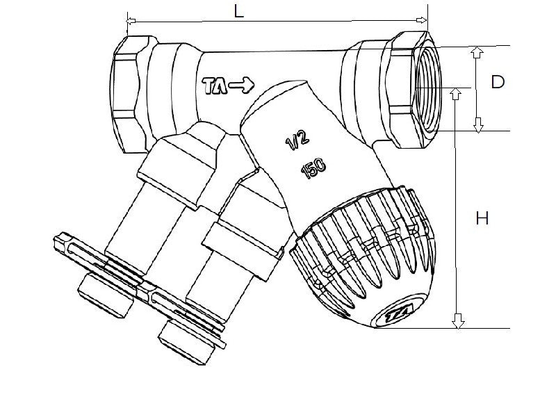 TA TBV-C 15 NF FAN-COIL SZABÁLYOZÓ ÉS BESZABÁLYOZÓ SZELEP 1/2"