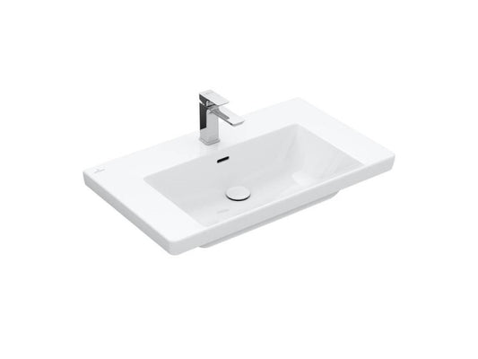 VILLEROY & BOCH SUBWAY 3.0 BEÉPÍTHETŐ MOSDÓ, SZÖGLETES, 80X47, TÚLFOLYÓVAL