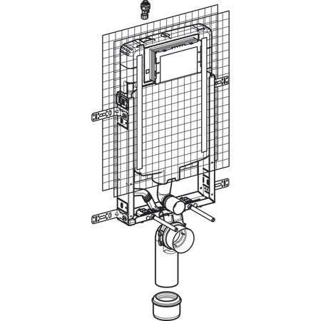 GEBERIT KOMBIFIX FALI WC SZERELŐELEM 109CM - SIGMA 8CM-ES FALSÍK ALATTI ÖBLÍTŐTARTÁLLYAL