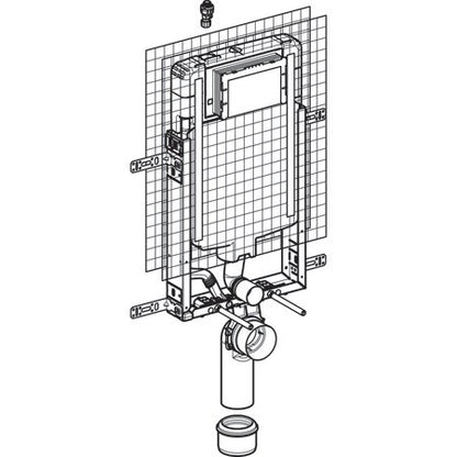 GEBERIT KOMBIFIX FALI WC SZERELŐELEM 109CM - SIGMA 8CM-ES FALSÍK ALATTI ÖBLÍTŐTARTÁLLYAL