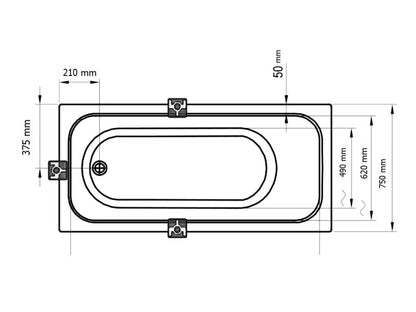 RAVAK CHROME SLIM 170X75 AKRILKÁD