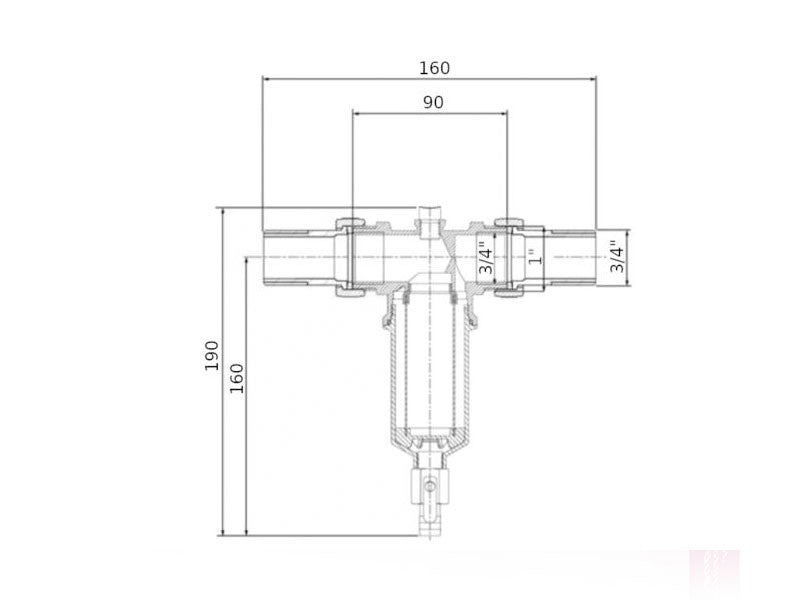 BWT PROTECTOR MINI 3/4" H/R LEMOSHATÓ BETÉTES VÍZSZŰRŐ, MELEGVIZES(RÉZ)