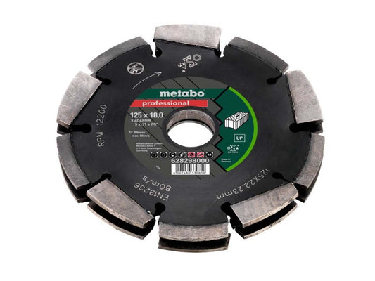 METABO GYÉMÁNT MARÓTÁRCSA 2 SOROS 125X18X22,23, "PROFESSIONAL","UP", UNIV.