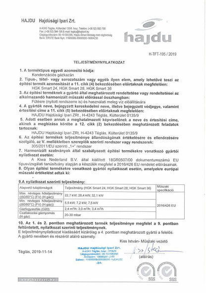 HAJDU KONDENZÁCIÓS GÁZKAZÁN HGK SMART 36 EU